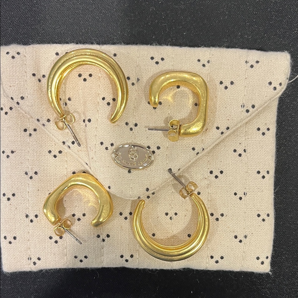 Madewell Gold Curved Hoop Earrings